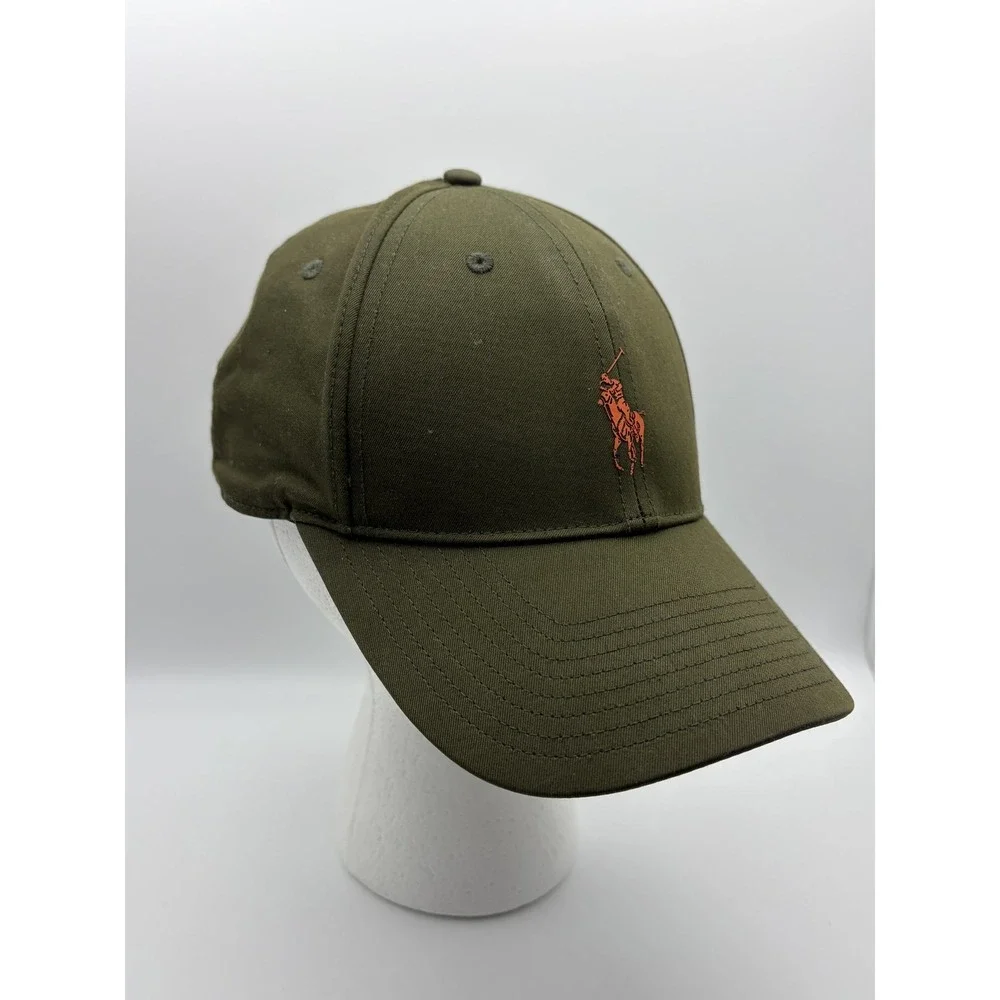 Polo Ralph Lauren Hat Cap Strap Back Olive Performance Pony Logo Mens One Size